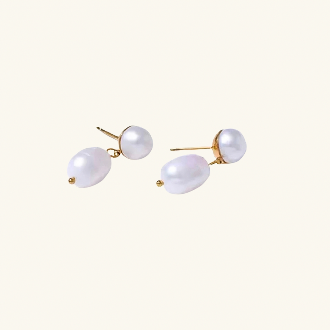 Double Pearl Earrings