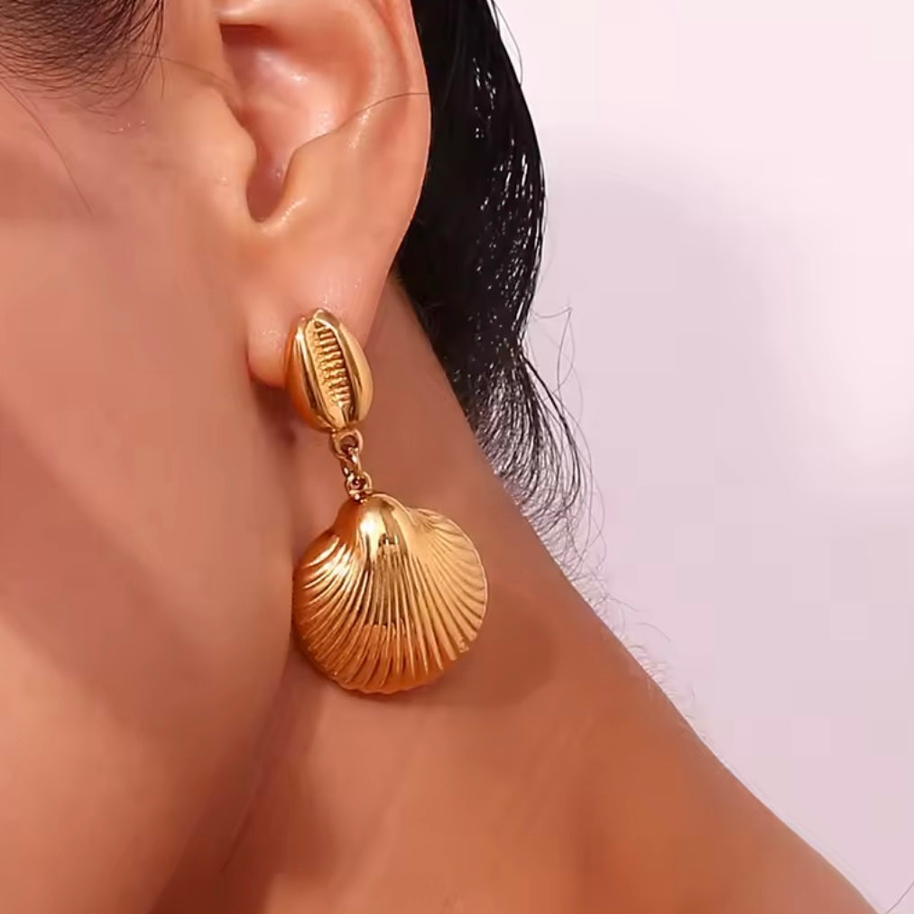 Cowrie & Seashell Earrings
