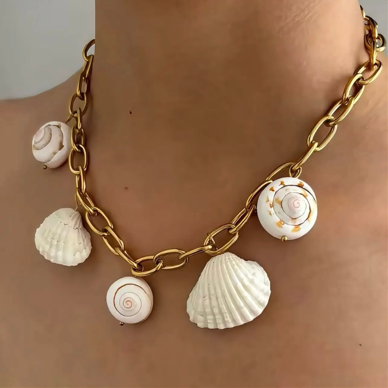 Natural Seashell Charm Necklace