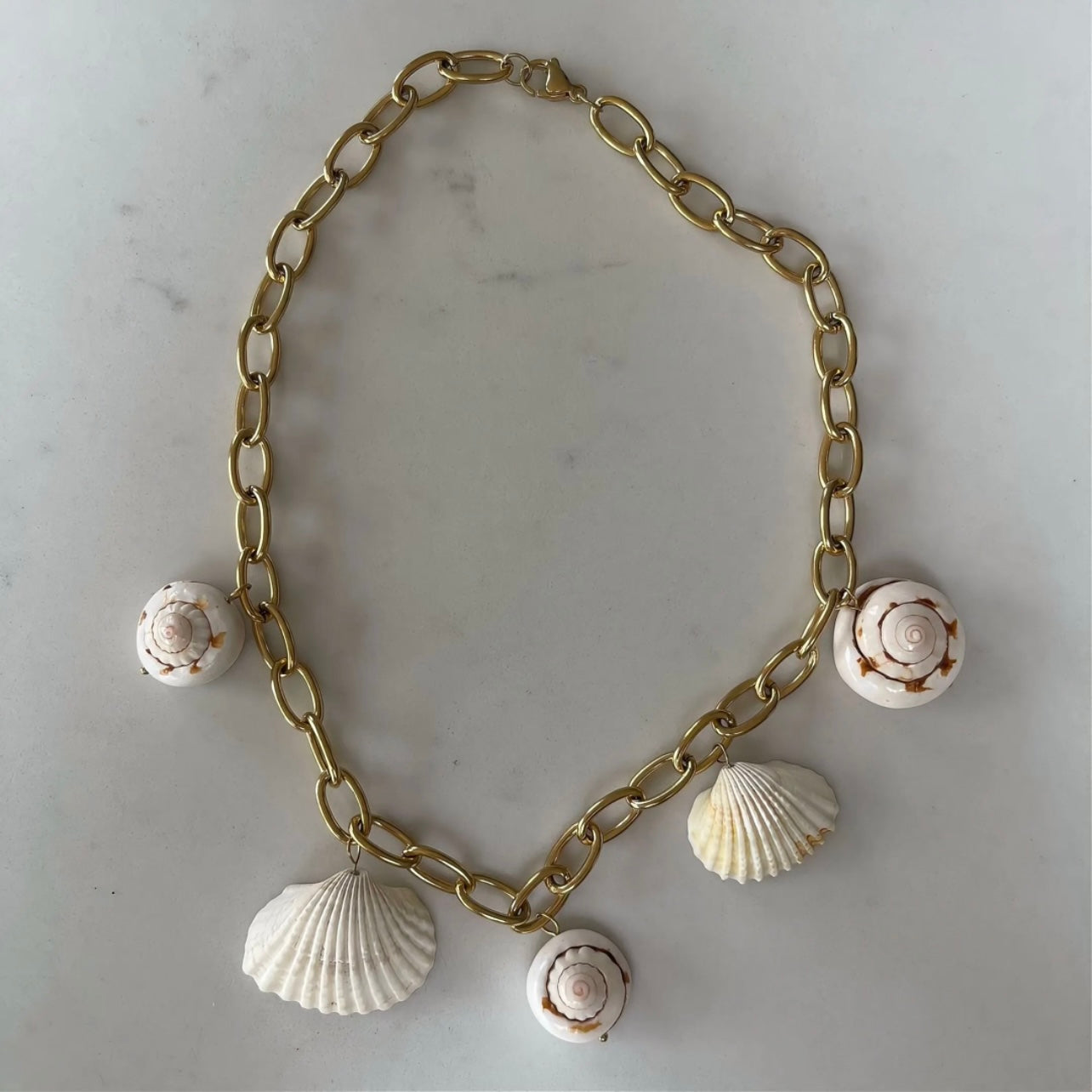Natural Seashell Charm Necklace