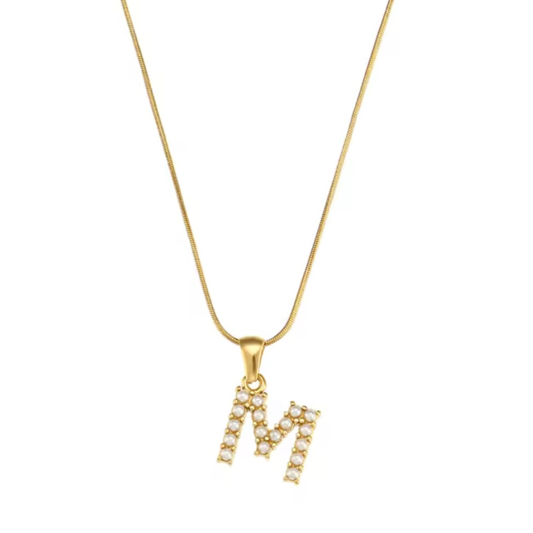 Pearl 'M' Necklace