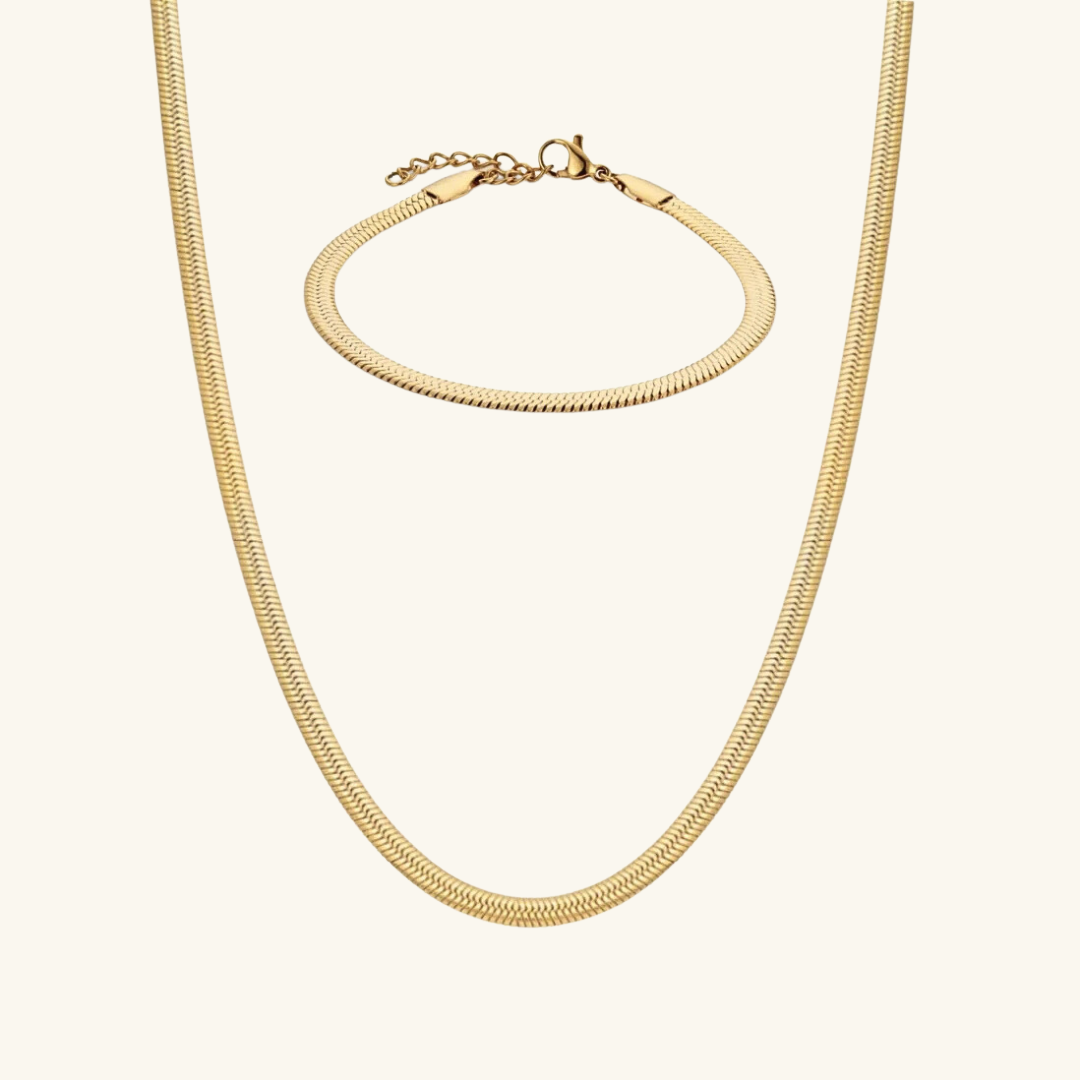 Herringbone Necklace & Bracelet Set