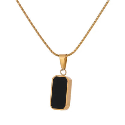 Double Sided Mother Of Pearl And Onyx Pendant Necklace