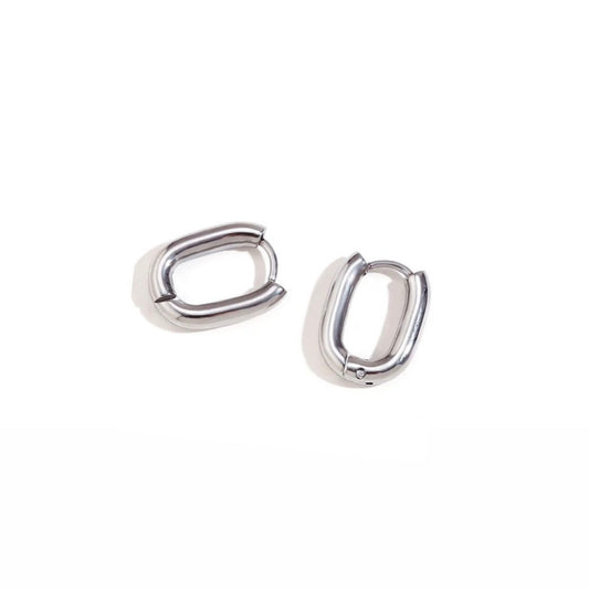 Oval Huggie Hoop Earrings