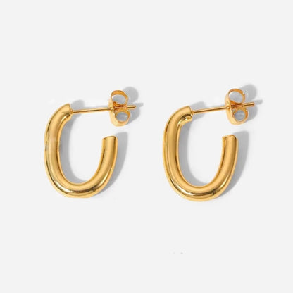 Oval Small Hoop Earrings