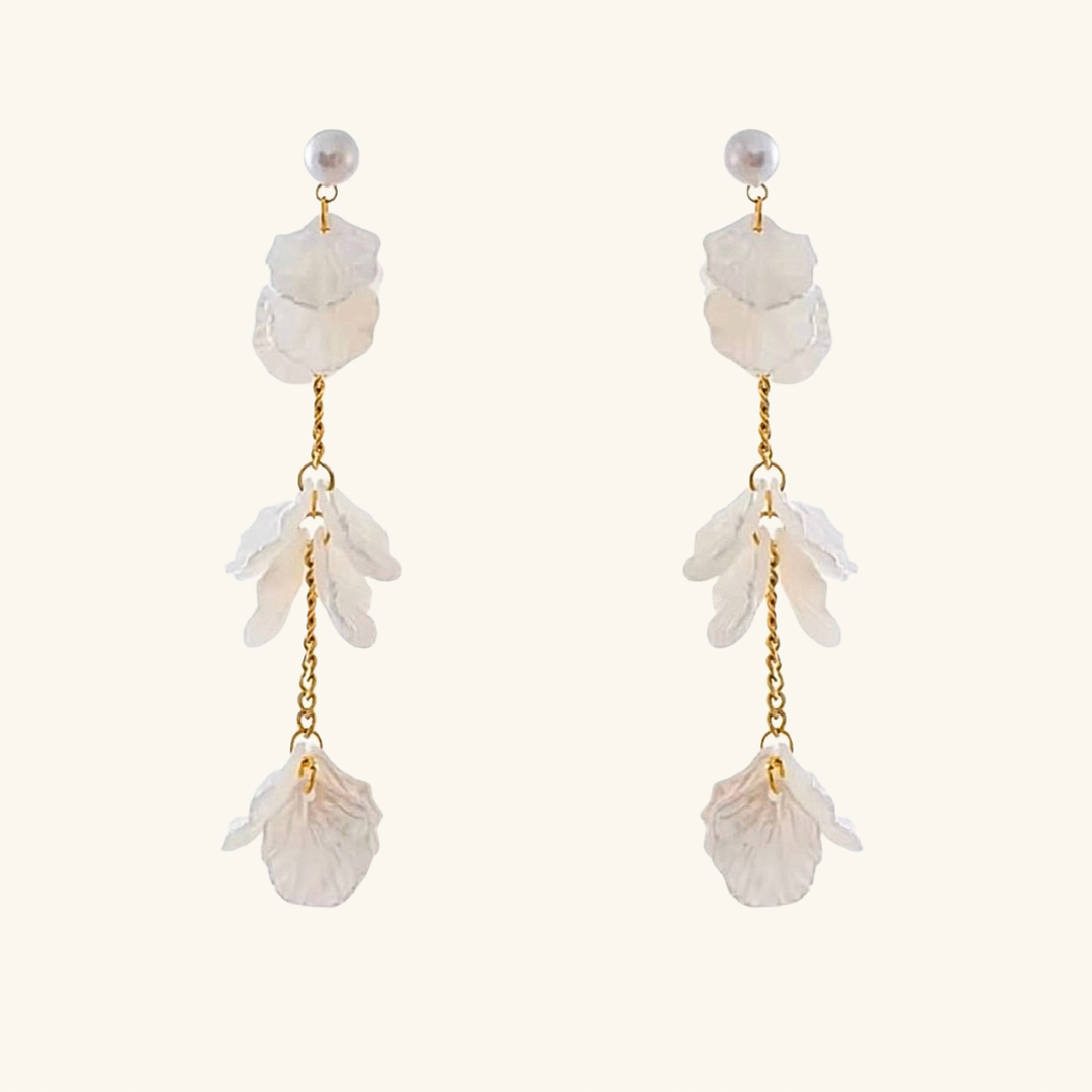 Petal & Pearl Drop Earrings