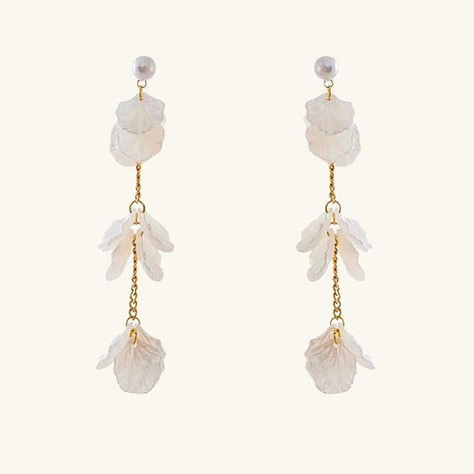Petal & Pearl Drop Earrings
