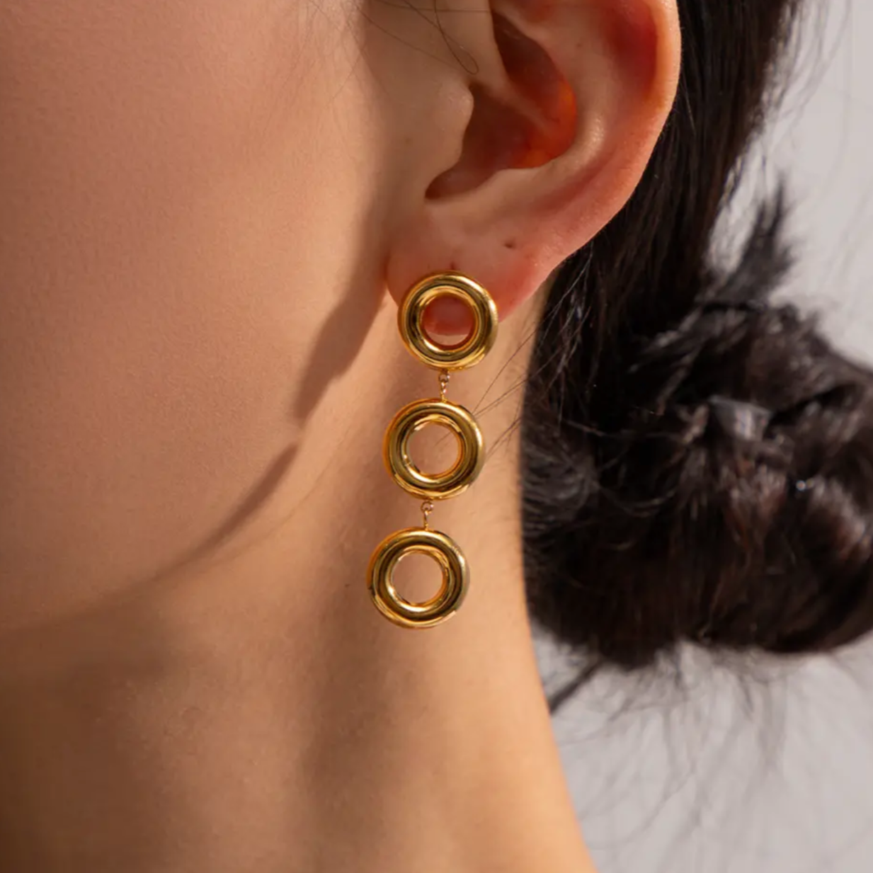 'Roue' Disc Drop Earrings