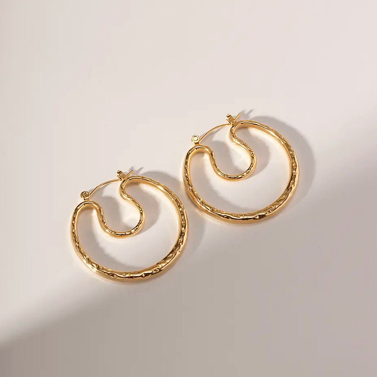 Hammered Illusion Hoop Earrings