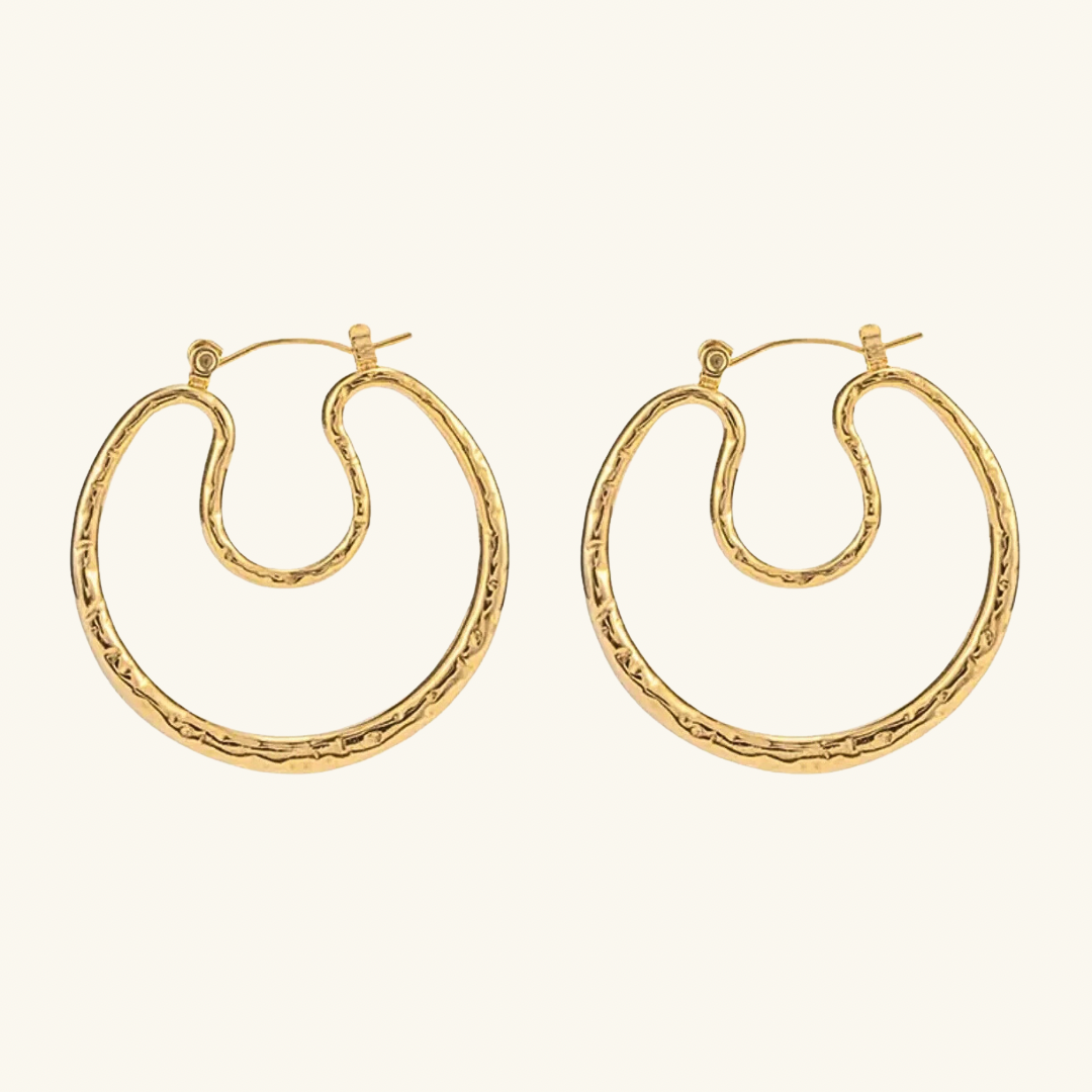 Hammered Illusion Hoop Earrings