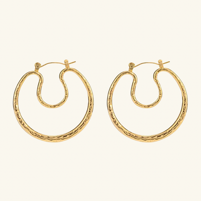 Hammered Illusion Hoop Earrings