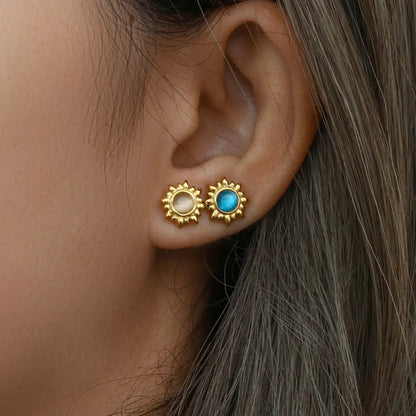 Turquoise Sunshine Stud Earrings