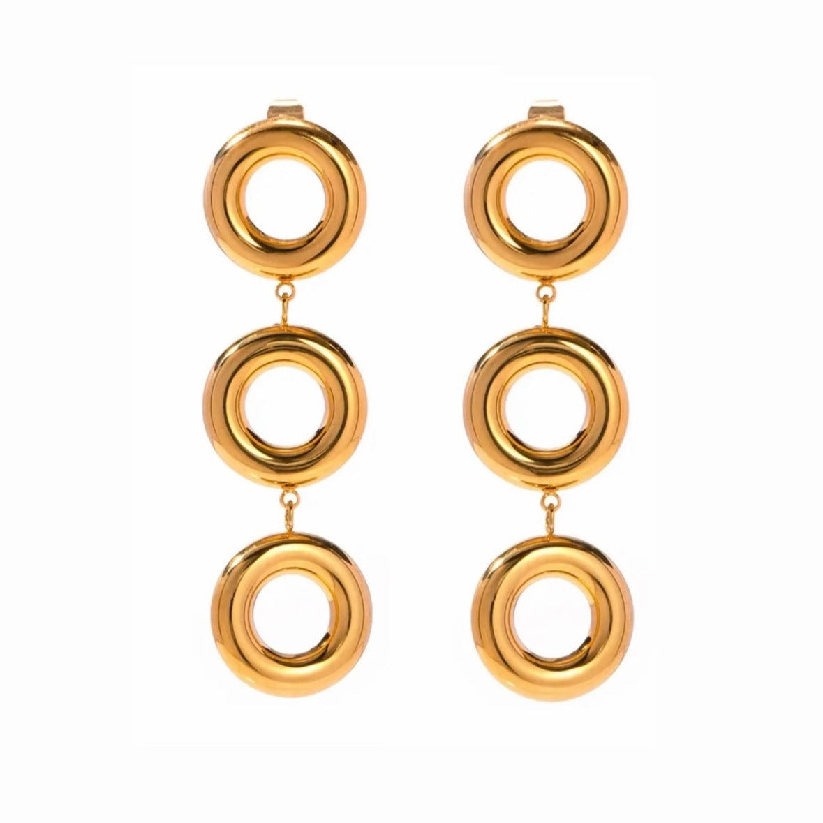 'Roue' Disc Drop Earrings