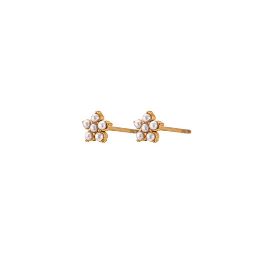 Pearl Flower Stud Earrings