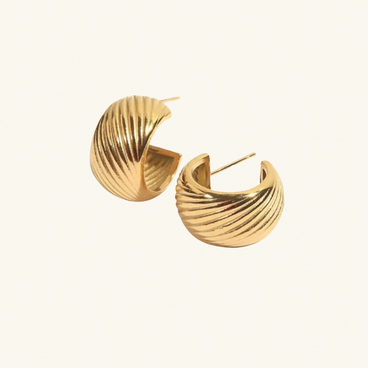 Chevron Chunky Hoop Earrings