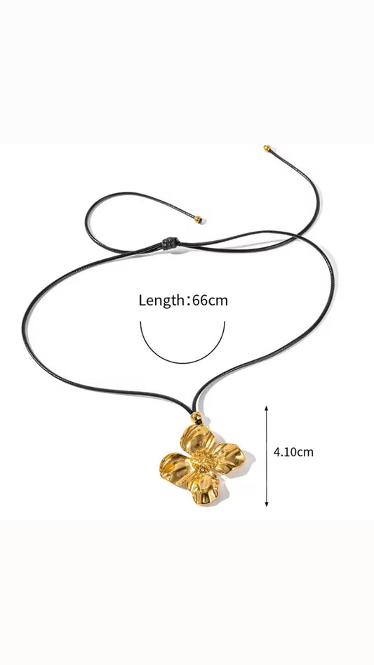 SAMPLE SALE - Cord Flower Necklace