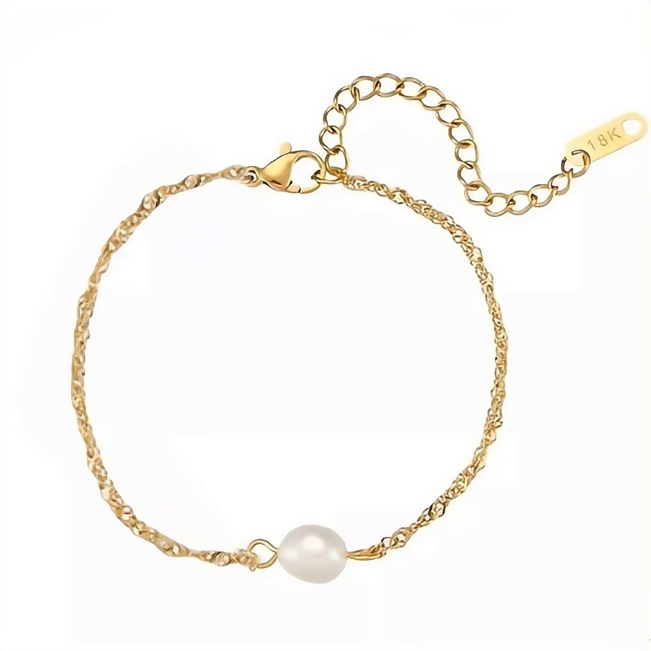 Natural Pearl Twist Chain Bracelet