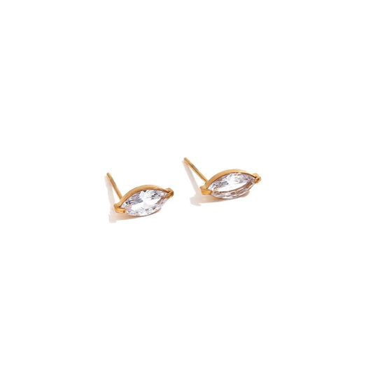 Clear Marquise Stud Earrings