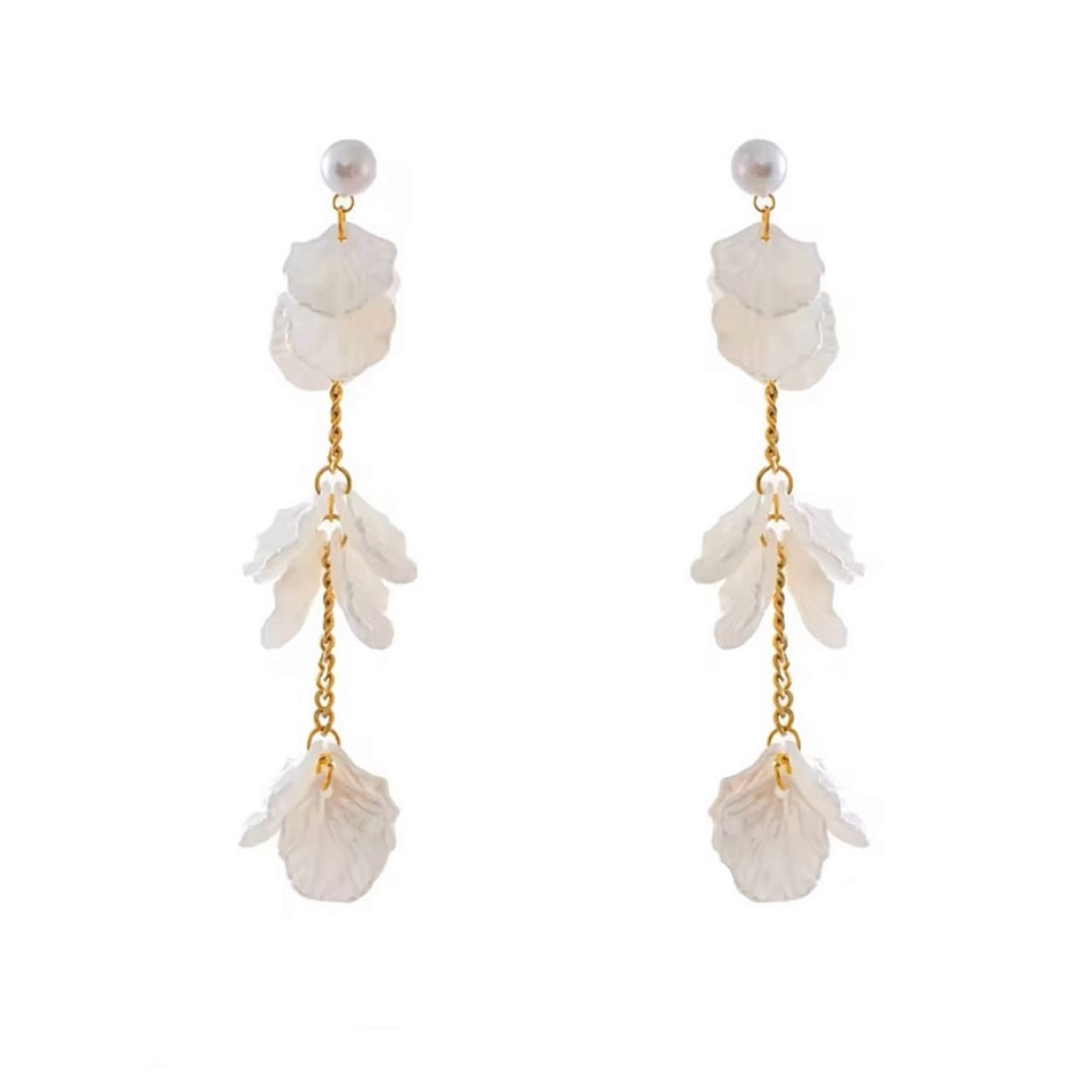 Petal & Pearl Drop Earrings