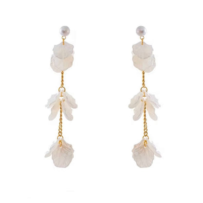 Petal & Pearl Drop Earrings