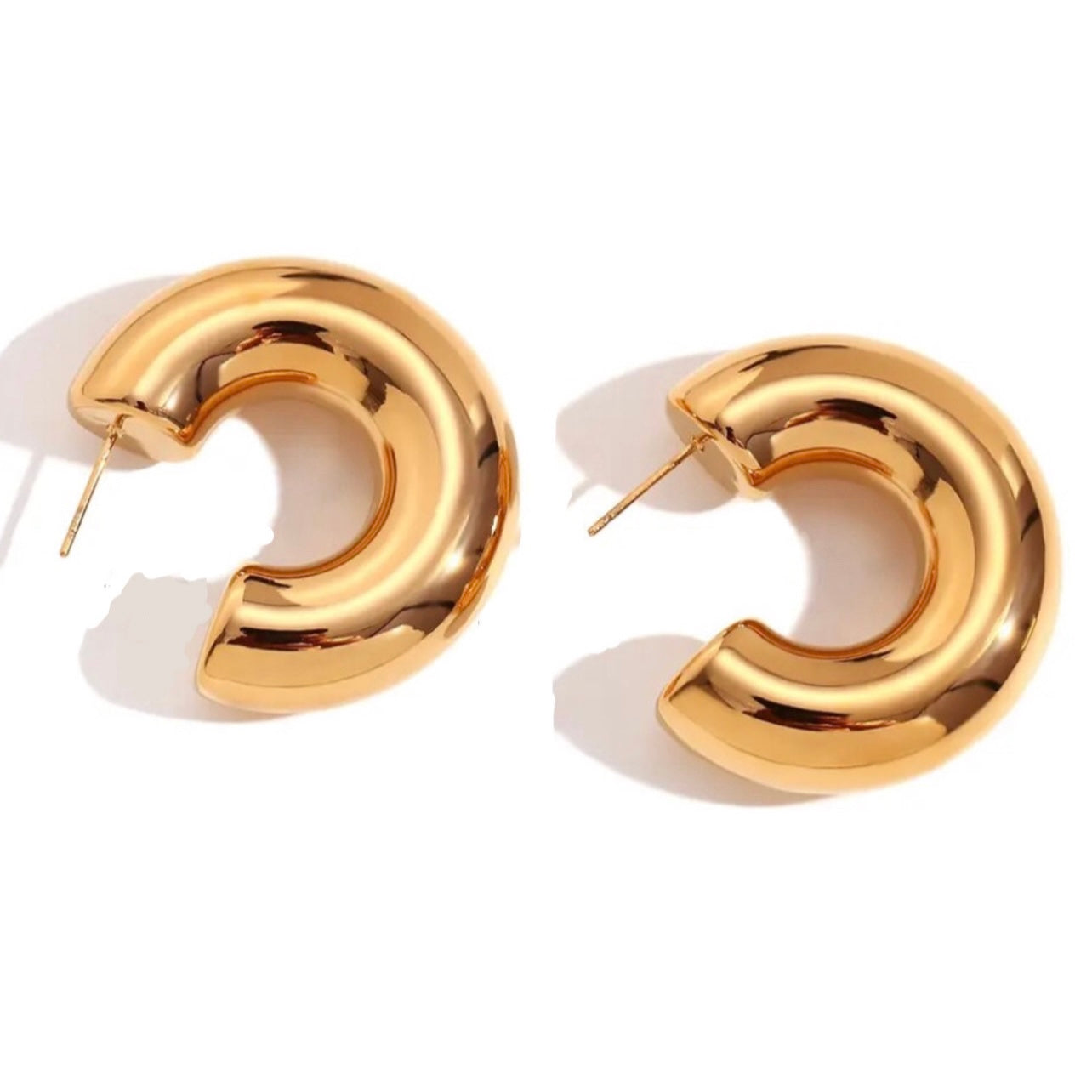 Chunky Tube Hoop Earrings