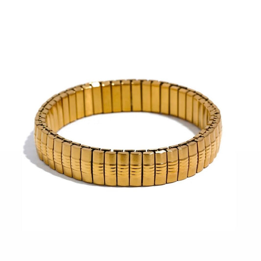 Stretch Wide Ribbed Bracelet