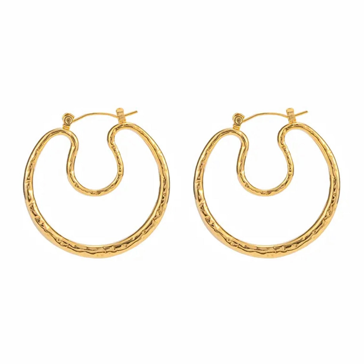 Hammered Illusion Hoop Earrings