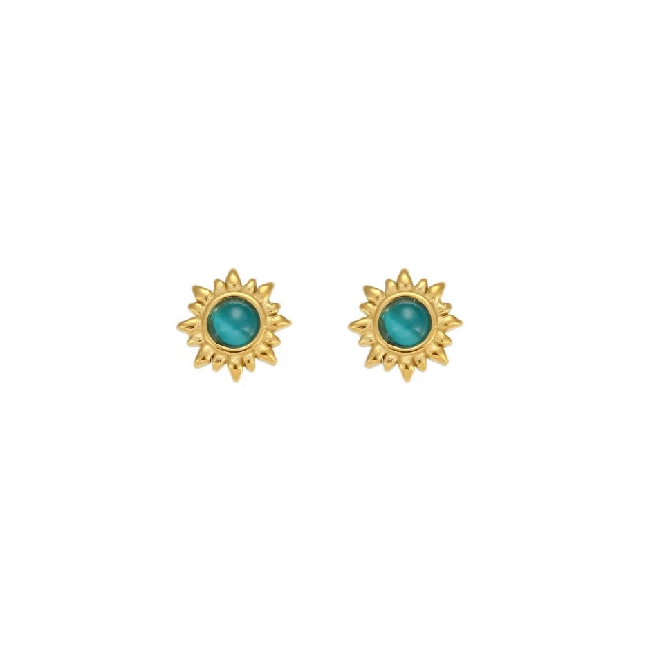 Turquoise Sunshine Stud Earrings