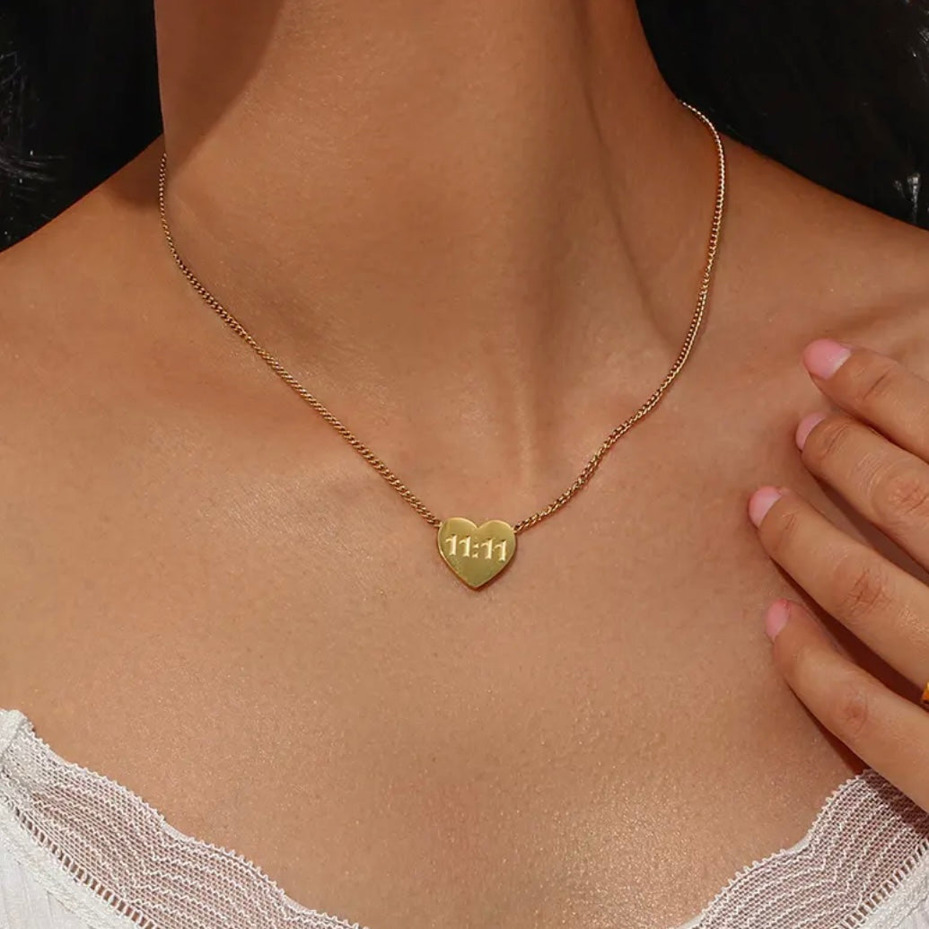 11:11 Heart Necklace