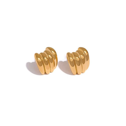 Ribbed Stud Earrings