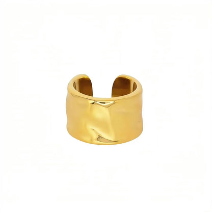 Wide Hammered Ring