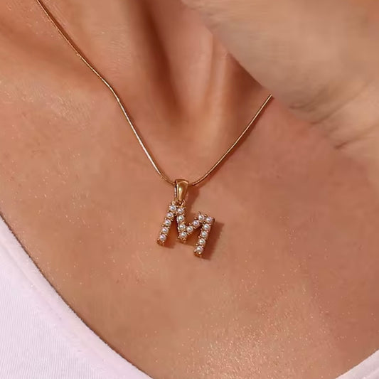 Pearl 'M' Necklace
