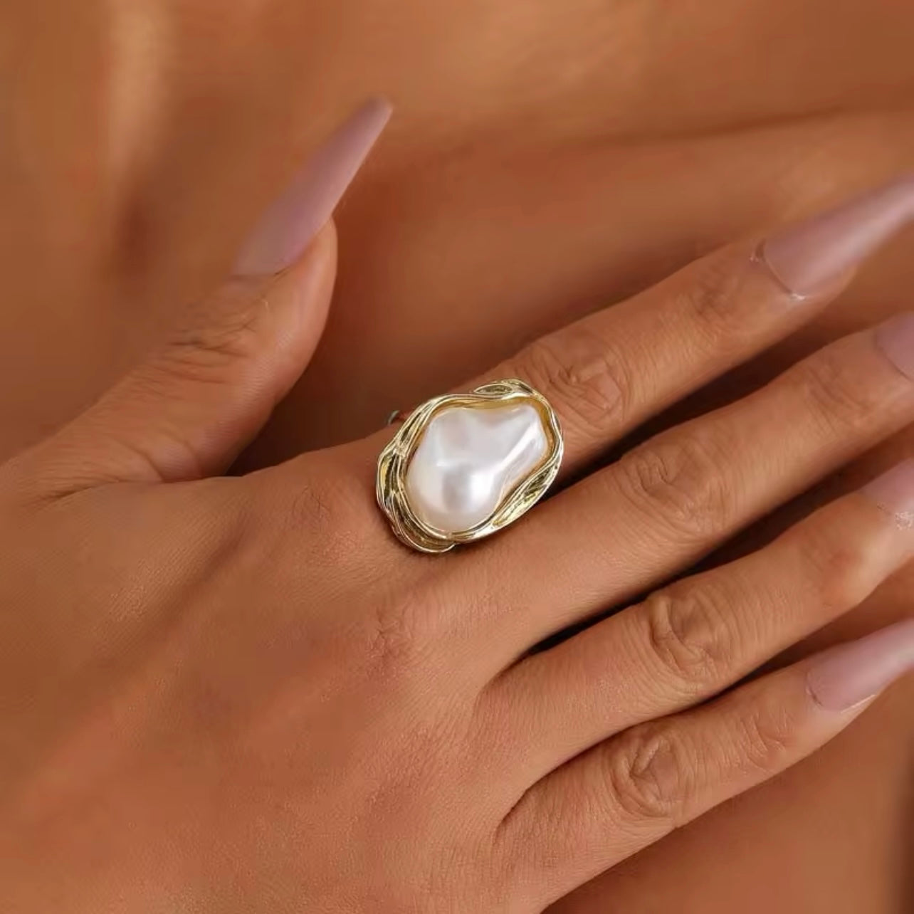 Irregular Pearl Ring